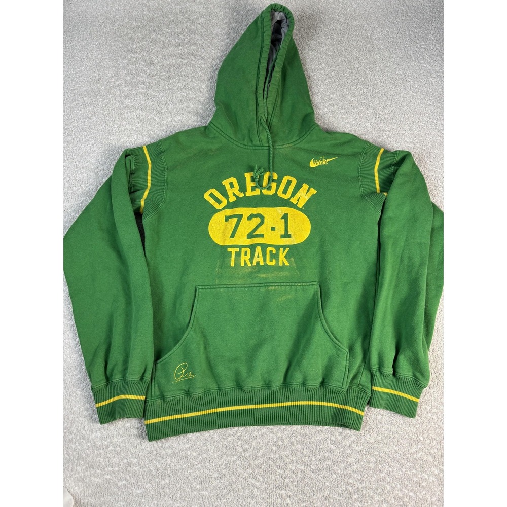 Nike Steve Prefontaine Hoodie Mens Small Green Oregon 72-1 Track Pullover